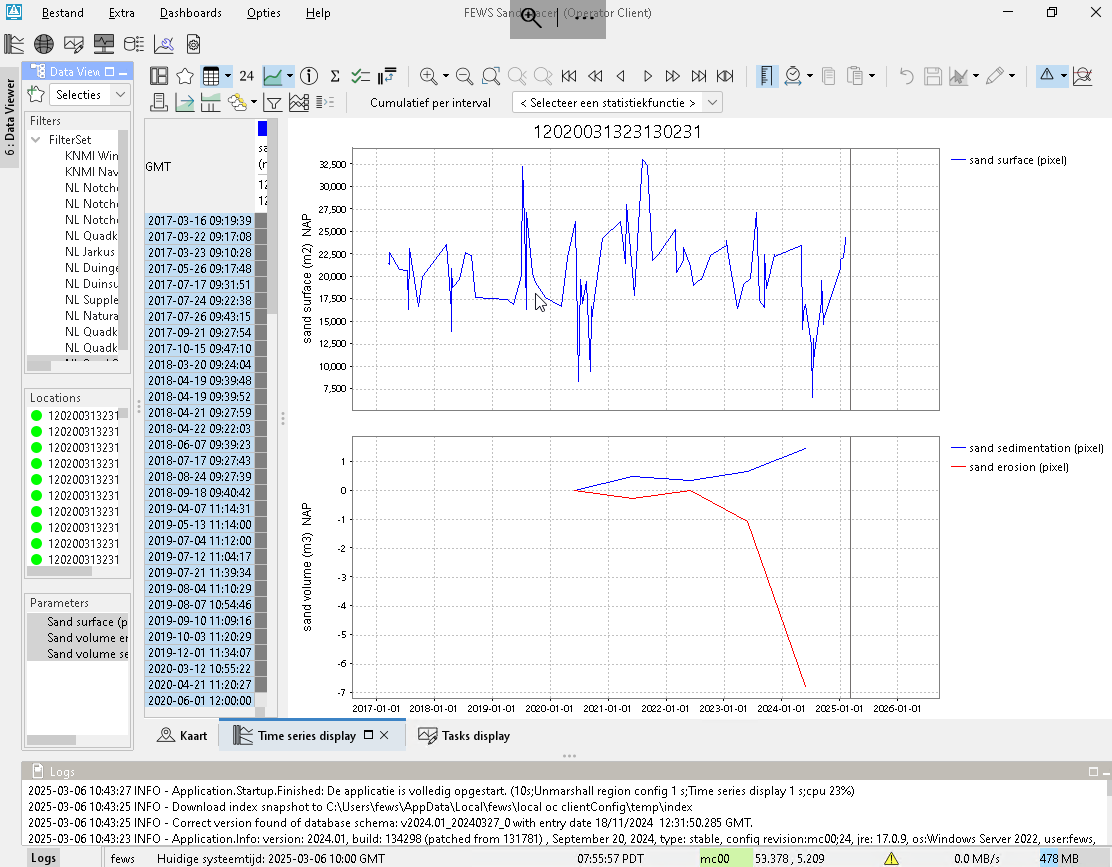 SandTracer timeseries per quadkey volumes surfaces